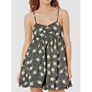 Free People Black In A Bubble Mini Women Dress Large Floral